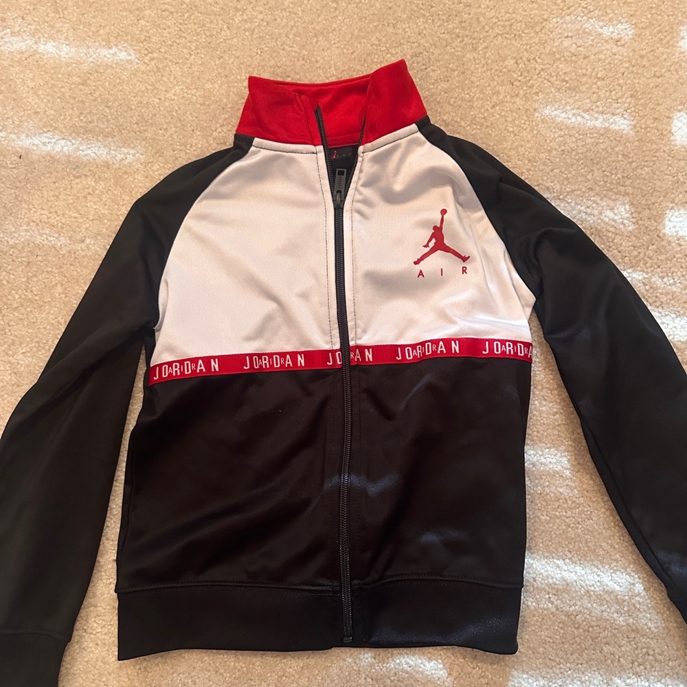 Jordan Air Red Black and White Zip-Up Jacket